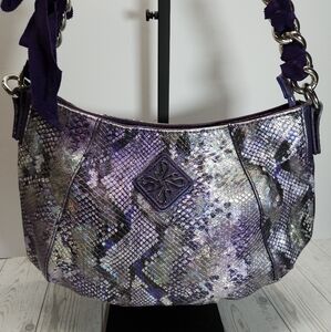 EUC Simply Vera By Vera Wang Shoulder Bag In Purple Snakeskin Print